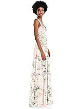 Side View Thumbnail - Blush Garden Contoured Wide Strap Sweetheart Maxi Dress