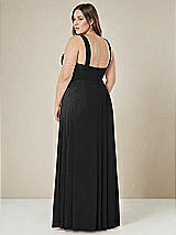 Alt View 2 Thumbnail - Black Contoured Wide Strap Sweetheart Maxi Dress