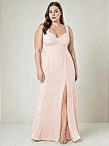 Alt View 1 Thumbnail - Blush Contoured Wide Strap Sweetheart Maxi Dress