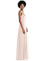 Side View Thumbnail - Blush Contoured Wide Strap Sweetheart Maxi Dress