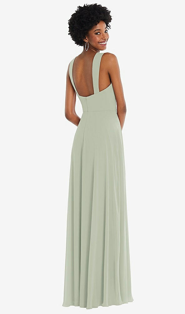 Back View - Celadon Contoured Wide Strap Sweetheart Maxi Dress