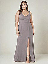 Alt View 1 Thumbnail - Cashmere Gray Contoured Wide Strap Sweetheart Maxi Dress