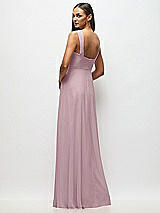 Alt View 3 Thumbnail - Dusty Rose Contoured Wide Strap Sweetheart Maxi Dress