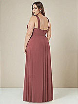 Alt View 2 Thumbnail - English Rose Contoured Wide Strap Sweetheart Maxi Dress