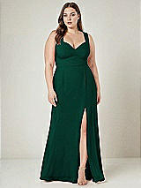 Alt View 1 Thumbnail - Hunter Green Contoured Wide Strap Sweetheart Maxi Dress