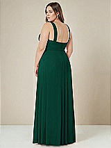 Alt View 2 Thumbnail - Hunter Green Contoured Wide Strap Sweetheart Maxi Dress