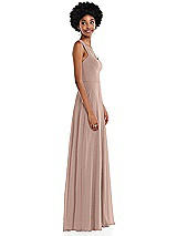 Side View Thumbnail - Neu Nude Contoured Wide Strap Sweetheart Maxi Dress