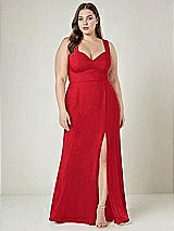 Alt View 1 Thumbnail - Parisian Red Contoured Wide Strap Sweetheart Maxi Dress