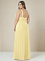 Alt View 2 Thumbnail - Pale Yellow Contoured Wide Strap Sweetheart Maxi Dress