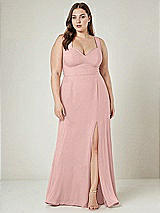 Alt View 1 Thumbnail - Rose - PANTONE Rose Quartz Contoured Wide Strap Sweetheart Maxi Dress