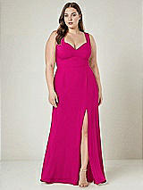 Alt View 1 Thumbnail - Think Pink Contoured Wide Strap Sweetheart Maxi Dress