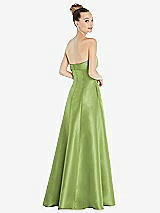 Rear View Thumbnail - Mojito Bow Cuff Strapless Satin Ball Gown with Pockets