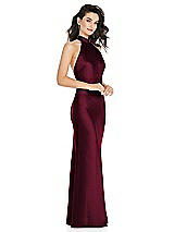 Side View Thumbnail - Cabernet Scarf Tie High-Neck Halter Maxi Slip Dress