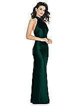 Side View Thumbnail - Evergreen Scarf Tie High-Neck Halter Maxi Slip Dress