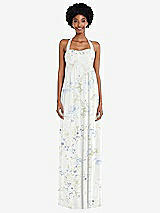 Alt View 4 Thumbnail - Bleu Garden Convertible Tie-Shoulder Empire Waist Maxi Dress