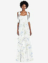 Front View Thumbnail - Bleu Garden Convertible Tie-Shoulder Empire Waist Maxi Dress