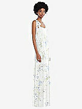 Side View Thumbnail - Bleu Garden Convertible Tie-Shoulder Empire Waist Maxi Dress