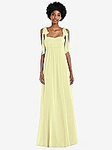 Front View Thumbnail - Butter Yellow Convertible Tie-Shoulder Empire Waist Maxi Dress