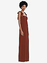 Side View Thumbnail - Auburn Moon Convertible Tie-Shoulder Empire Waist Maxi Dress