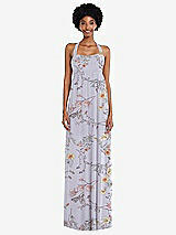 Alt View 4 Thumbnail - Butterfly Botanica Silver Dove Convertible Tie-Shoulder Empire Waist Maxi Dress