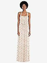 Alt View 1 Thumbnail - Coquette Floral Print Convertible Tie-Shoulder Empire Waist Maxi Dress