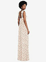 Rear View Thumbnail - Coquette Floral Print Convertible Tie-Shoulder Empire Waist Maxi Dress