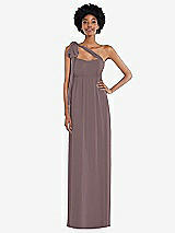 Alt View 2 Thumbnail - French Truffle Convertible Tie-Shoulder Empire Waist Maxi Dress