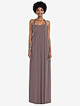 Alt View 4 Thumbnail - French Truffle Convertible Tie-Shoulder Empire Waist Maxi Dress