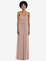 Alt View 1 Thumbnail - Neu Nude Convertible Tie-Shoulder Empire Waist Maxi Dress