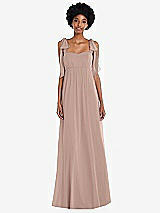 Front View Thumbnail - Neu Nude Convertible Tie-Shoulder Empire Waist Maxi Dress