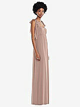 Side View Thumbnail - Neu Nude Convertible Tie-Shoulder Empire Waist Maxi Dress