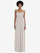 Alt View 4 Thumbnail - Oyster Convertible Tie-Shoulder Empire Waist Maxi Dress