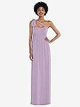 Alt View 2 Thumbnail - Pale Purple Convertible Tie-Shoulder Empire Waist Maxi Dress