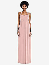 Alt View 4 Thumbnail - Rose - PANTONE Rose Quartz Convertible Tie-Shoulder Empire Waist Maxi Dress