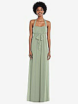 Alt View 1 Thumbnail - Sage Convertible Tie-Shoulder Empire Waist Maxi Dress