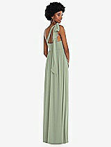 Alt View 3 Thumbnail - Sage Convertible Tie-Shoulder Empire Waist Maxi Dress