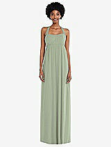 Alt View 4 Thumbnail - Sage Convertible Tie-Shoulder Empire Waist Maxi Dress