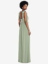 Rear View Thumbnail - Sage Convertible Tie-Shoulder Empire Waist Maxi Dress