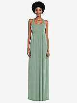 Alt View 4 Thumbnail - Seagrass Convertible Tie-Shoulder Empire Waist Maxi Dress