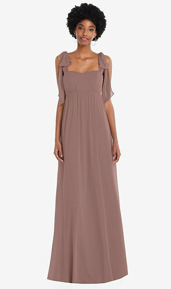 Front View - Sienna Convertible Tie-Shoulder Empire Waist Maxi Dress