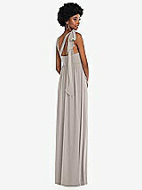 Alt View 3 Thumbnail - Taupe Convertible Tie-Shoulder Empire Waist Maxi Dress