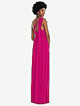 Alt View 3 Thumbnail - Think Pink Convertible Tie-Shoulder Empire Waist Maxi Dress