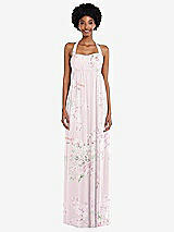 Alt View 4 Thumbnail - Watercolor Print Convertible Tie-Shoulder Empire Waist Maxi Dress