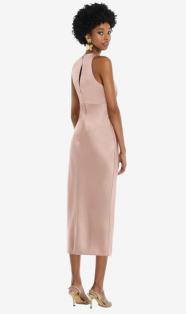 Back View - Toasted Sugar Jewel Neck Sleeveless Midi Dress with Bias Skirt