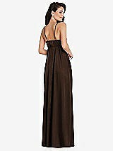 Rear View Thumbnail - Espresso Cowl-Neck Empire Waist Maxi Dress with Adjustable Straps