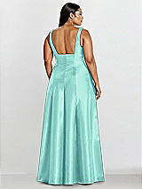 Alt View 2 Thumbnail - Coastal Sleeveless Square-Neck Princess Line Gown with Pockets