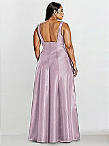 Alt View 2 Thumbnail - Suede Rose Sleeveless Square-Neck Princess Line Gown with Pockets