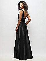 Alt View 5 Thumbnail - Black Sleeveless Square-Neck Princess Line Gown with Pockets