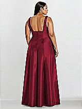 Alt View 2 Thumbnail - Burgundy Sleeveless Square-Neck Princess Line Gown with Pockets