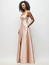 Alt View 4 Thumbnail - Cameo Sleeveless Square-Neck Princess Line Gown with Pockets